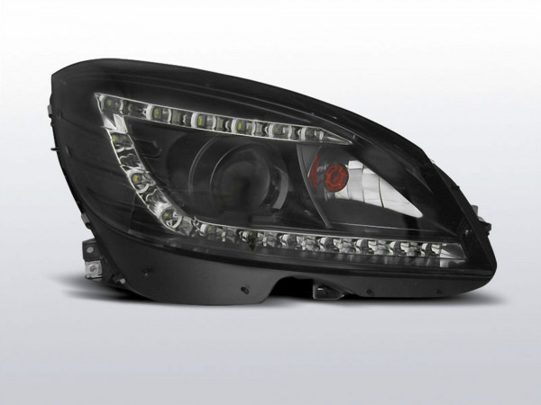 Led Scheinwerfer Set in schwarz H7 für Mercedes W204 2007-2010