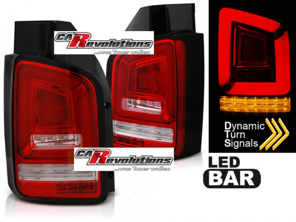 Led dynamische Blinker LightBar Rückleuchten in rot für VW T5 GP 2010-2015