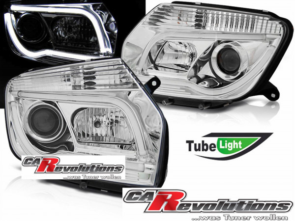 Für Dacia Duster - LED Light Tube Scheinwerfer in chrom