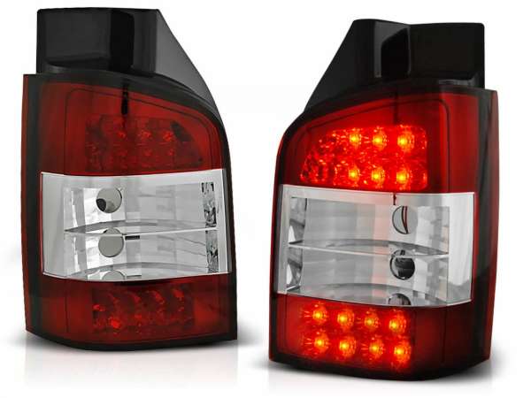 LED Rückleuchten rot chrom für VW T5 04.2003-2009
