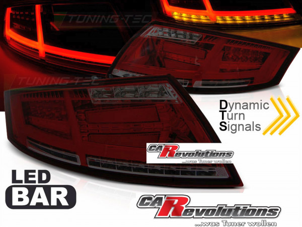 Led Rückleuchten dynamische Blinker 8S Look in rot matt für Audi TT 8J 04.2006-02.2014