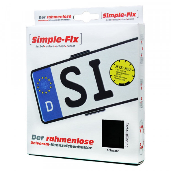 Kennzeichenhalter rahmenlos - SimpleFix - Made in Germany - EU Norm