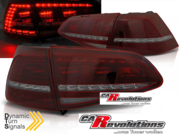 LED Lauflicht dynamische Blinker Rückleuchten in rot matt GTI R Clubsport für VW Golf 7 VII 2013-201