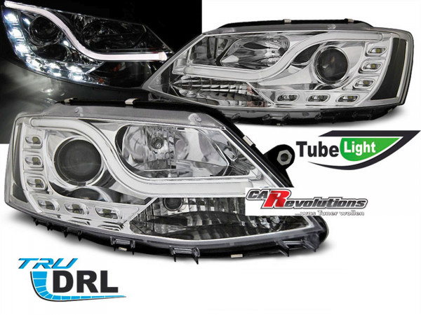 LED Light Tube Scheinwerfer in chrom für VW Jetta 1.11-18