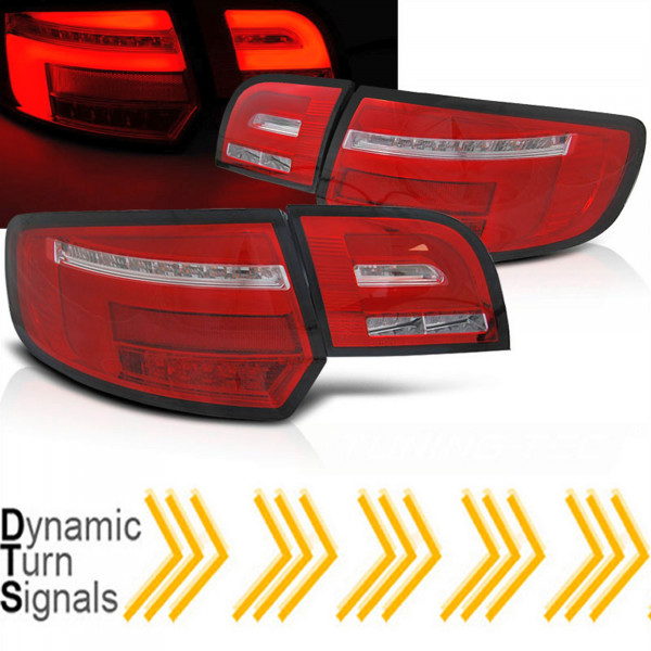 LED dynamische Rückleuchten Set für Audi A3 8P FL Sportback 2009 bis 2012 in rot