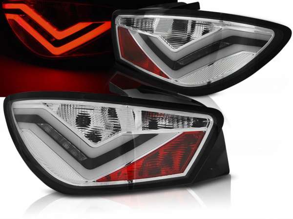 LED Lightbar Rückleuchten in chrom für Seat Ibiza 6J 3D 06.2008-2012