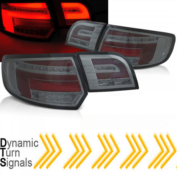 LED dynamische Rückleuchten Set für Audi A3 8P Sportback 2003 bis 2008 smoke chrom