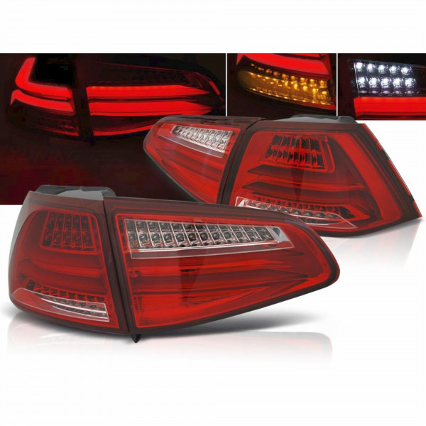 LED LightBar Rückleuchten Set für VW Golf 7 2013-2017 VI in rot