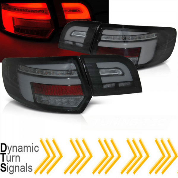 LED dynamische Rückleuchten Set für Audi A3 8P Sportback 2003 bis 2008 schwarz klar