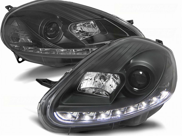 LED Scheinwerfer Set in schwarz für Fiat Grande Punto Facelift 08-09