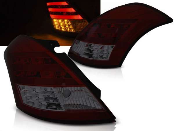 LED Lightbar Rückleuchten in rot matt für Suzuki Swift IV ab 2010