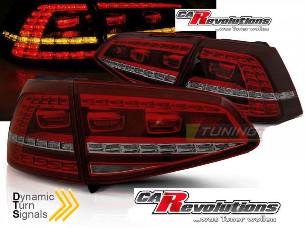 Dynamische LED Rückleuchten in rot smoke für VW Golf 7 VII 2013-2017