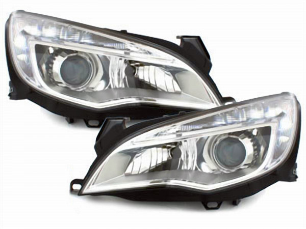 LED Tagfahrlicht Scheinwerfer in chrom für Opel Astra J 10-12